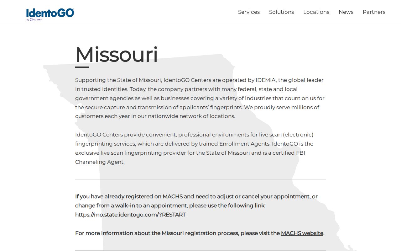 Jackson County criminal court cases and Missouri fingerprint locations