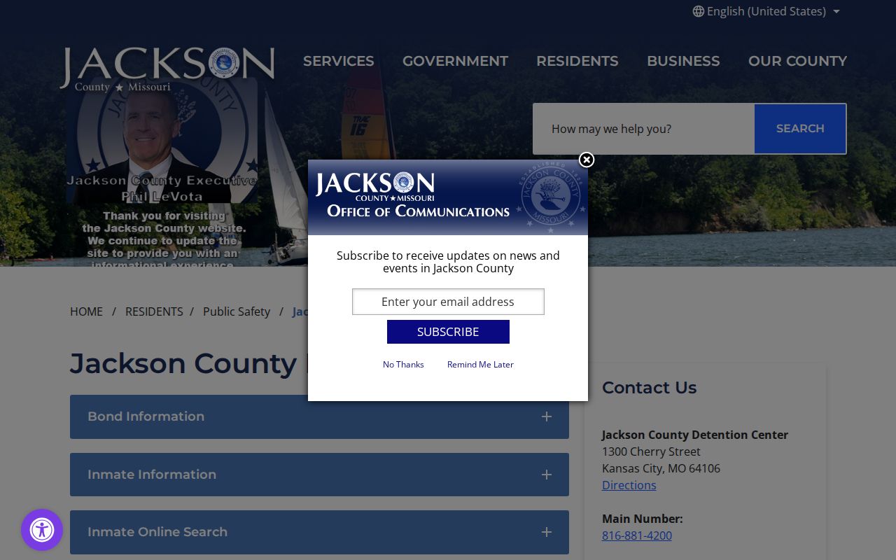 Jackson County criminal records detention center information